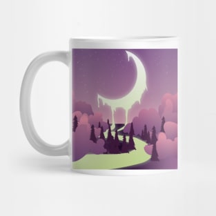 Moon Melting River I Fantasy Landscape Night Mug